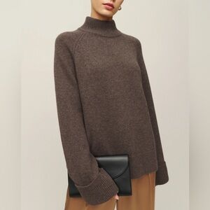 Reformation Garrett Cashmere Oversized Turtleneck in Hedgerow
